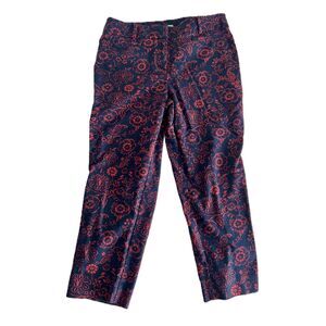 Ann Taylor LOFT “Julie” Floral Pants – Navy/Red, Size 10